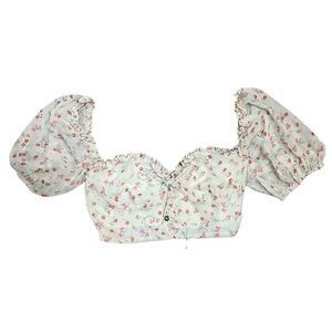 Sabo Skirt Cream Floral Crop Top Sz. M